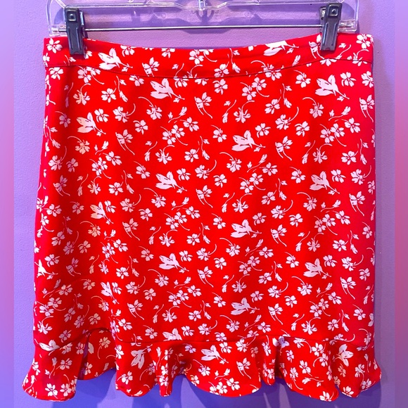 J. Crew Mercantile Red Ruffle Skirt - Picture 3 of 7